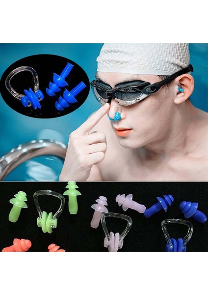 Yeşil Stil Hava Yüzme Kulak Tıkaçları Burun Klipsi Seti Su Geçirmez Yumuşak Silikon Sörf Dalış Yüzme Havuzu Kulak Tıkaçları Koruma Aksesuarları (Yurt Dışından) modelleri