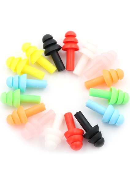 Yeşil Stil 10 Çift Renkli Silikon Yumuşak Kulak Tıkaçları Kulak Tıkaçları Yüzme Çalışması Için Kulak Tıkaçları Uyku Yüzme Su Sporları Rahat (Yurt Dışından) fırsatları