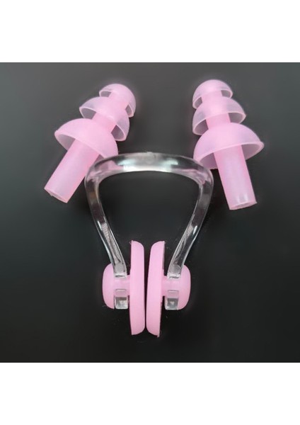 Pembe Tarzı Yeniden Kullanılabilir Yumuşak Silikon Yüzme Kulak + Burun Klipsi Rahat Dalış Sörf Yüzmek Yetişkinler Çocuklar Için Burun Klipsleri (Yurt Dışından)