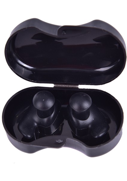 Siyah Stil Lüks Toplama Kutusu ile 1 Çift Yumuşak Kulak Tıkaçları Çevresel Silikon Kulak Tıkaçları Dalış Su Sporları Yüzme Aksesuarları (Yurt Dışından)