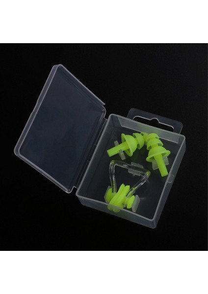 Yeşil Stil Yüksek Li Silikon Yüzme Kulak Tıkacı Yetişkin Su Geçirmez Yüzme Kulak Tıkaçları Yumuşak Yüzmek Burun Klipsi Kılıf ile Set (Yurt Dışından)