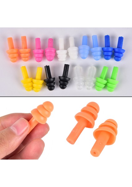 2 Adet Kutu Stili 2 Pairs Su Geçirmez Silikon Yüzme Kulak Tıkaçları Kulaklıklar Kulak Koruyucu Gürültü Azaltma Seyahat Uyku Için Koruyucu Kulaklıklar (Yurt Dışından)