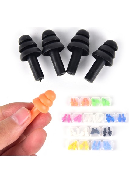 2 Adet Kutu Stili 2 Pairs Su Geçirmez Silikon Yüzme Kulak Tıkaçları Kulaklıklar Kulak Koruyucu Gürültü Azaltma Seyahat Uyku Için Koruyucu Kulaklıklar (Yurt Dışından)