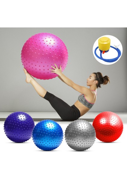 Kırmızı Stil 75CM Yuvarlak Egzersiz Fitness Şişme Vücut Dengesi Pilates Pompalı Yoga Topu (Yurt Dışından) modelleri