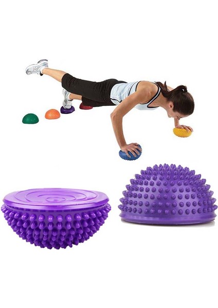 Yeşil Stil Şişme Yoga Yarım Top Denge Fitness Ayak Topu Masaj Jimnastik Eğitimi Tetik Noktası Topları Kapalı Ev Egzersiz Pilates Topu (Yurt Dışından)