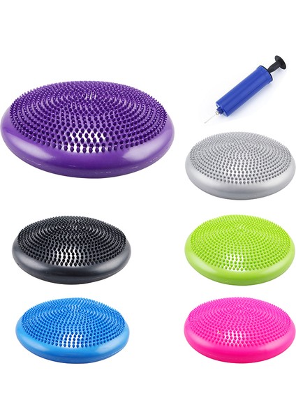 Gri Stil 33CM Şişme Pvc Denge Yastığı Topu Denge Plakası Kalınlaşmış Patlamaya Dayanıklı Yoga Denge Topu Masaj Yastığı Pompalı (Yurt Dışından) modelleri