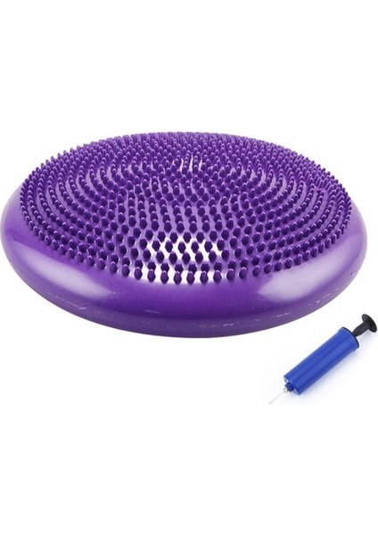 Gösteri Tarzı Olarak Mor 33CM Dayanıklı Şişme Yoga Masaj Topu Pedi Evrensel Spor Salonu Fitness Yoga Wobble Stabilite Denge Diski Yastık Yoga Topu (Yurt Dışından)