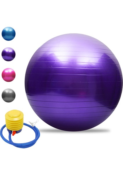 Mor 45CM Tarzı Anti-Patlama Yoga Topu Kalınlaşmış Stabilite Denge Topu Pilates Barre Fiziksel Fitness Egzersiz Topu 45CM Mmm (Yurt Dışından)