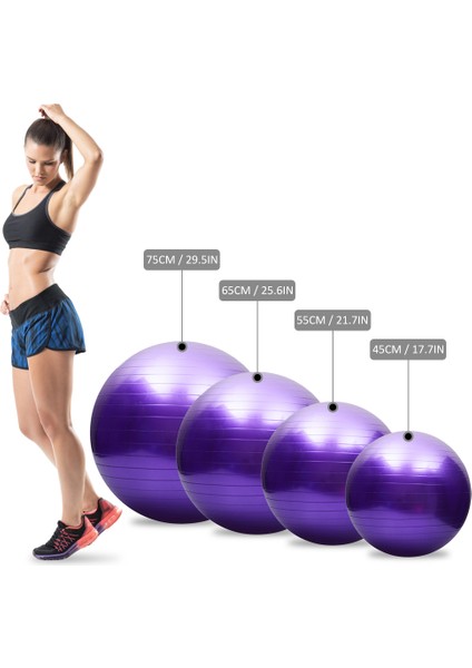 Mor 45CM Tarzı Anti-Patlama Yoga Topu Kalınlaşmış Stabilite Denge Topu Pilates Barre Fiziksel Fitness Egzersiz Topu 45CM Mmm (Yurt Dışından) fiyatları