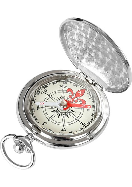 Gümüş Tarzı Kamp Yürüyüş Cep Pirinç Pusula Taşınabilir Pusula Açık Hava Etkinlikleri Için Navigasyon Flip Cover El Cep Saati Pusula (Yurt Dışından)