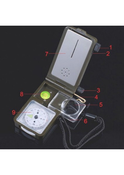FT0025JG Stili Açık Havada Hayatta Kalma Askeri Kamp Yürüyüş Pusula Araç Kiti Kombinasyonu Pusula Kiti 10-In-1 Çok Fonksiyonlu Hs (Yurt Dışından) fırsatları