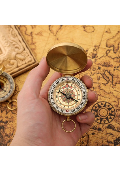 Pusulalar Yüksek Li Kamp Yürüyüş Pirinç Altın Pusula Cebi Retro Taşınabilir Pusula Navigasyon Açık (Yurt Dışından) modelleri
