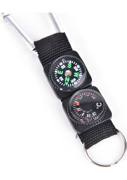 1 Adet Bir Stil Çok Işlevli 3 1 Kamp Tırmanma Yürüyüş Mini Karabina W Anahtarlık Pusula Termometre Askı Anahtarlık Siyah Yürüyüş Dişli (Yurt Dışından)
