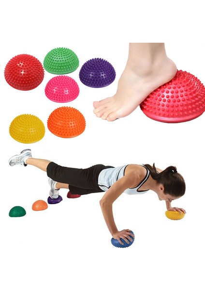 Yeşil Stil Şişme Yarım Küre Yoga Topu Fitnem Pvc Nokta Masajı Fitball Gym Pilates Spor Egzersizleri Eğitmen Çocuk Denge Topları (Yurt Dışından)