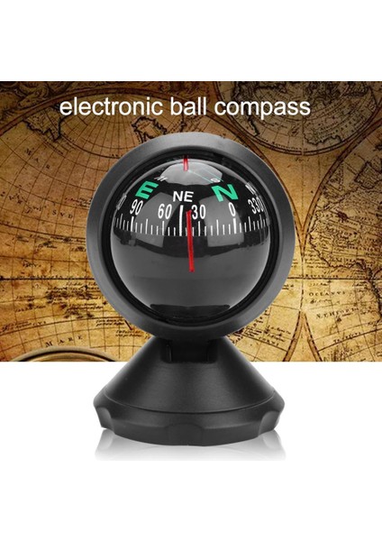 Siyah Stil Evrensel Araba Pusula Topu Mini Top Dashboard Araba Montajı Navigasyon Pusulası Kamp Yürüyüşü Tekne Gezisi Pusula (Yurt Dışından) fiyatları