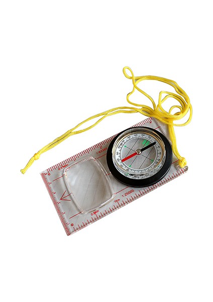 Taban Plakası Cetvel Pusula Izciler Kamp Yürüyüşü Harita Ölçeği (Yurt Dışından)