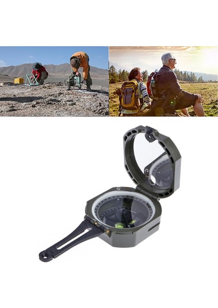 Yüksek Hassasiyetli Manyetik Cep Transit Jeolojik Pusula Ölçeği Derece Açık Hayatta Kalma Kamp Ekipmanları Hafif (Yurt Dışından)