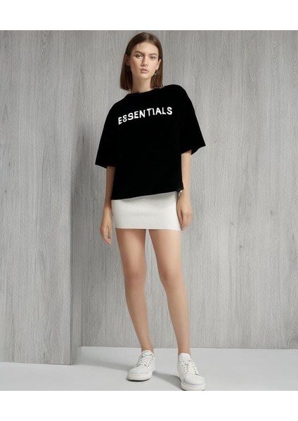 8-12 Yaş Oversize Unisex Pamuk Kumaştan Baskılı Tişört