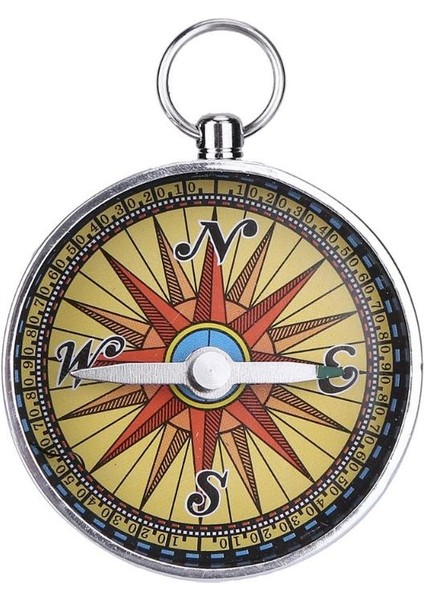 Sarı Stil 1 Adet Açık Kamp Yürüyüş Taşınabilir Pirinç Cep Mini G Yürüyüş Kamp Pusulası Hafif Taşınabilir Anahtarlık (Yurt Dışından)