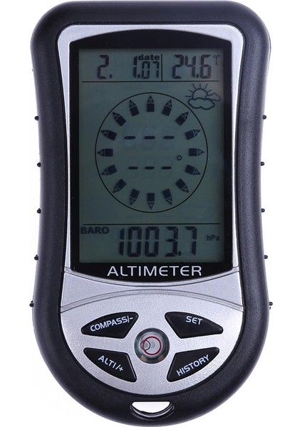 Siyah Stil Hayatta Kalma Pusula Açık Kamp Yürüyüş Tırmanma Altimetre Elde Taşınabilir Navigasyon Tracker Alıcı Taşınabilir Elde Taşınabilir Dijital (Yurt Dışından)