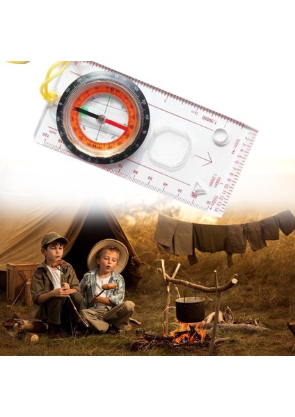 Gösterilen Stil Gibi Profesyonel Mini Pusula Harita Ölçeği Cetvel Çok Fonksiyonlu Ekipman Açık Yürüyüş Kamp Hayatta Kalma Rehberlik Aracı (Yurt Dışından)