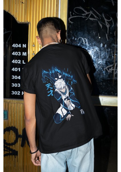 Oversize Seishiro Nagi Two Sırt Baskılı Tişört, Unisex Blue Lock Anime Baskılı T-Shirt modelleri
