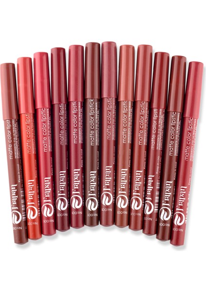 Ultra Soft Jumbo Kalem Ruj 12'li Set Suya Dayanıklı Uzun Süre Kalıcı Dudak Kalemi modelleri