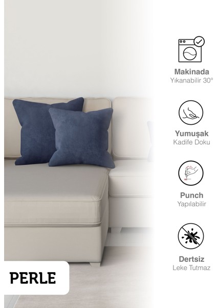 Home Daily Series Uzay Mavisi Rengi Kırlent Yastık Kılıfı