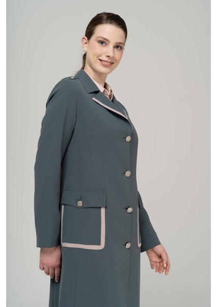 Erkek Yaka Torba Cepli Apolet ve Garni Detaylı Astarlı Pardesü HAKİ 6577 indirimleri