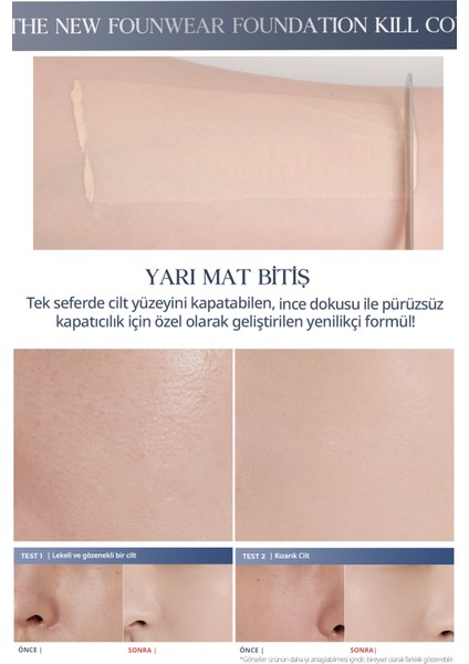 Yoğun Kapatıcılık Sağlayan Fondöten Clio Kill Cover Founwear Foundation (2 Lingerie) SPF30 Pa+++