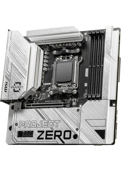 MB B650M PROJECT ZERO AM5 DDR5 7600MHZ(OC) HDMI DP M.2 USB3.2 2.5G LAN WI-FI 6E mATX