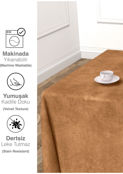 Daily Series Kadife Dokulu Antik Renk Masa Örtüsü