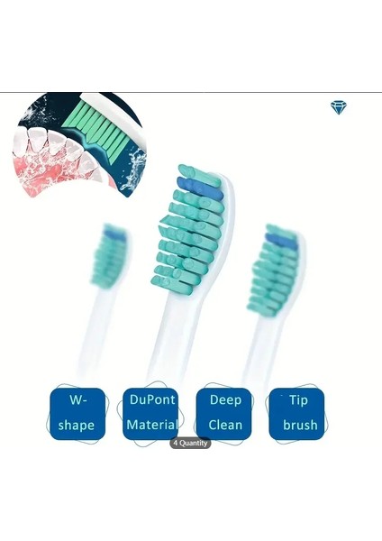 Philips Sonicare Diamondclean 9000 Serisi Uyumlu 4 Adet Yedek Başlık