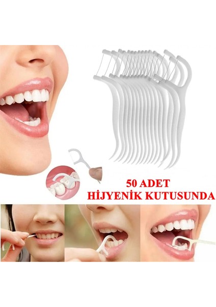 Diş Ipi 50 Adet Kürdanlı Diş Ipi Dental Floss