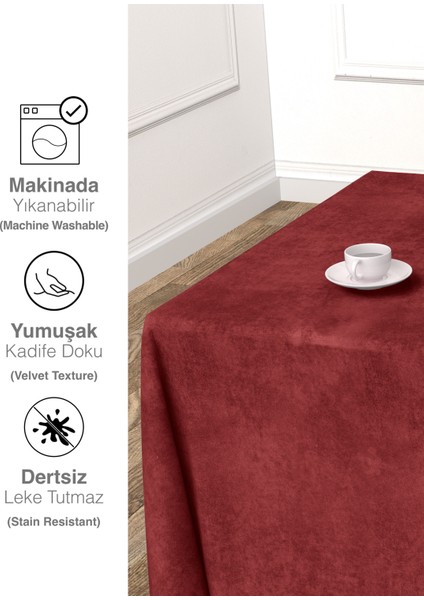 Daily Series Kadife Dokulu Tarçın Rengi Masa Örtüsü