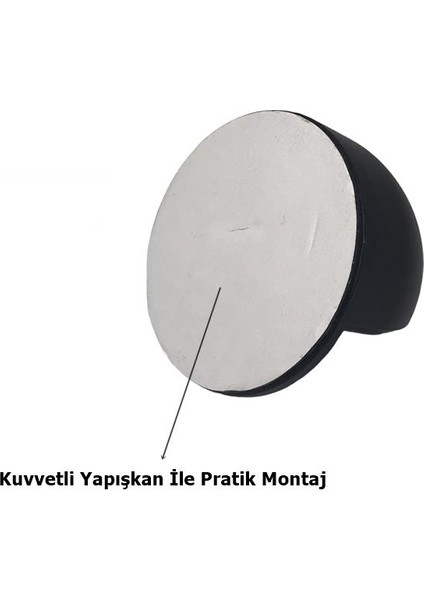 5 Adet Yarım Ay Yapışkanlı Kapı Tamponu Stoper Siyah 3,5 cm