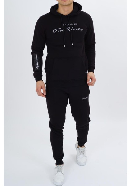 Erkek Siyah Kapşonlu Eşofman Takımı 318