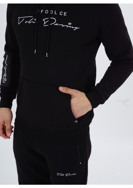 Erkek Siyah Kapşonlu Eşofman Takımı 318 fiyatları