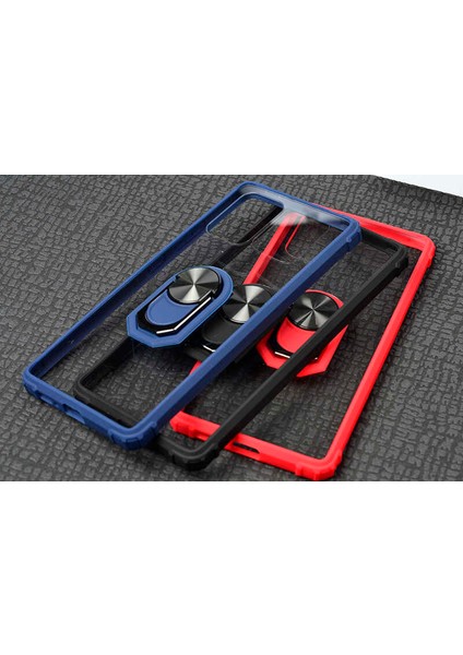 Samsung Galaxy A91 (S10 Lite) Kılıf Silikon Kenarlı Yüzüklü Manyetik Mola Telefon Kılıfı modelleri