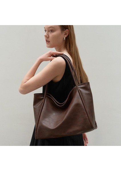 Mia Luas Kadın Fermuarlı Salaş Model Shopper El ve Omuz Çanta (4 Renk) -1040