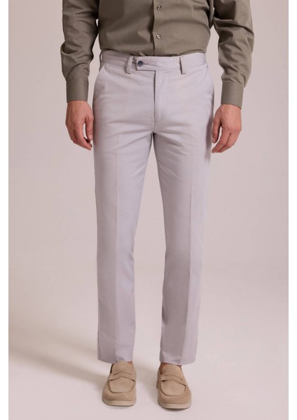 Erkek Gri Kanvas Yan Cep Yazlık Pantolon