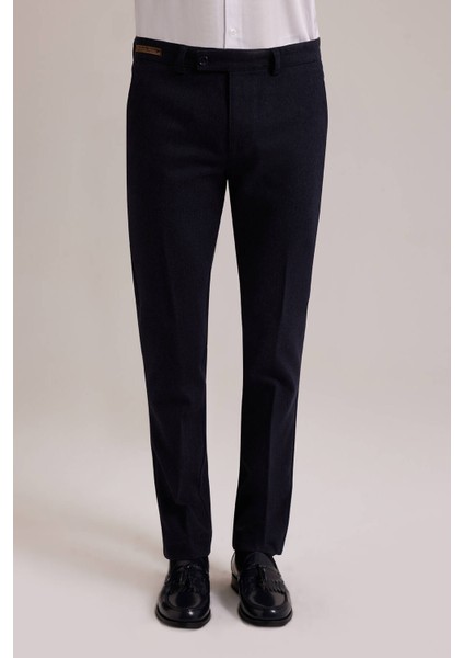 Erkek Lacivert Düz Regular Fit Yan Cep Kanvas Pantolon modelleri