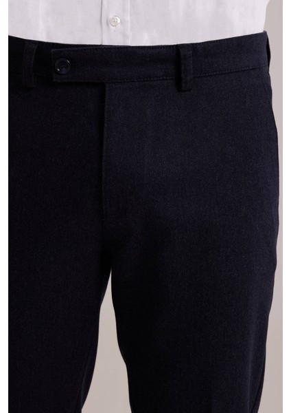 Erkek Lacivert Düz Regular Fit Yan Cep Kanvas Pantolon fırsatları