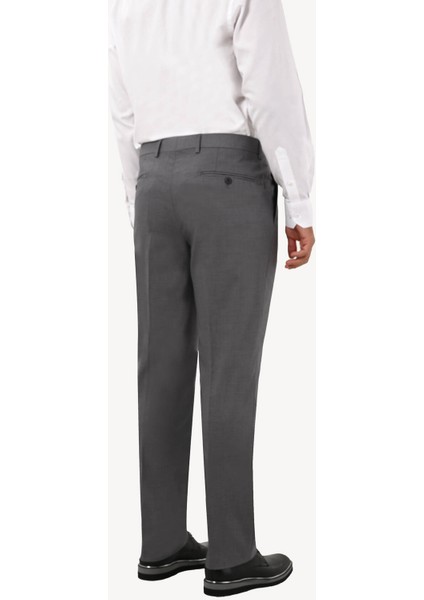 Erkek Gri Yünlü Klasik Kumaş Pantolon modelleri