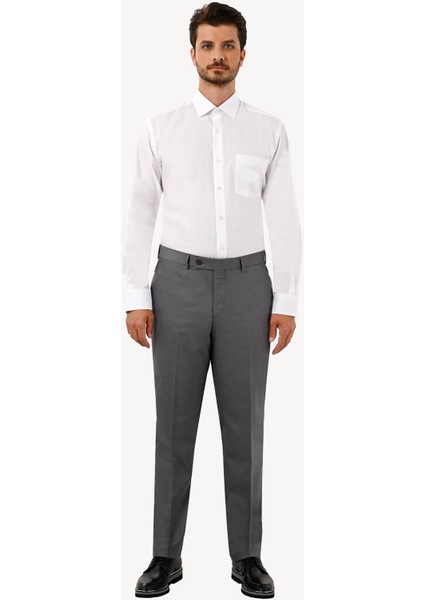 Erkek Gri Yünlü Klasik Kumaş Pantolon indirimleri