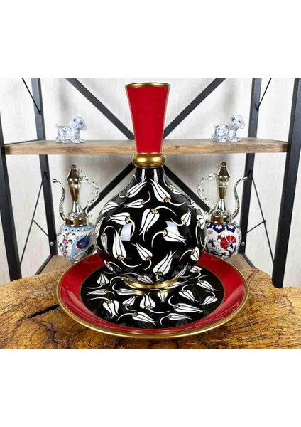 Özel Hediye Iznik Çini Vazo Tabak Set