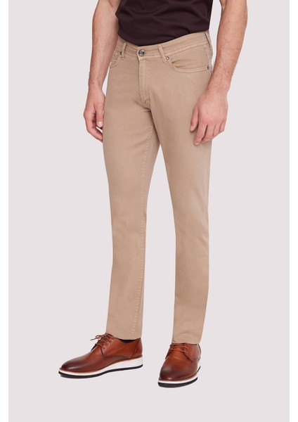 Erkek Bej Slim Fit Üst Cep Kanvas Pantolon modelleri