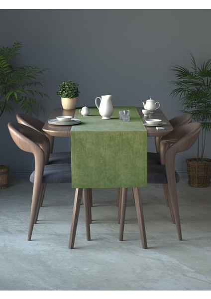 Kadife Dokulu Zeytin Yaprağı Rengi Daily Series Runner 40 X 140 fiyatları