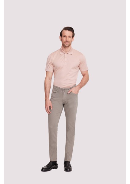 Erkek Yeşil Slim Fit Üst Cep Kanvas Pantolon