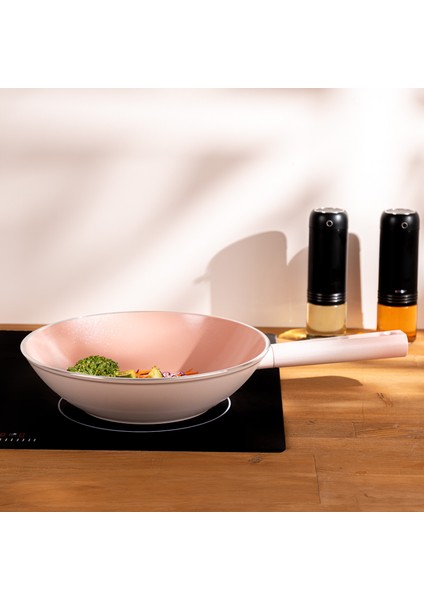 Swiss Crystal Wok Tava Pembe 28 cm